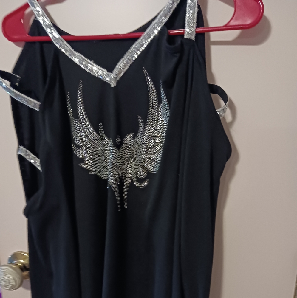 Sheiley Top black with sparkle eagle